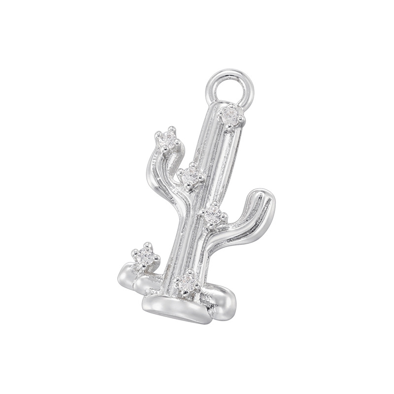 Vd1764 white gold thin cactus pendant