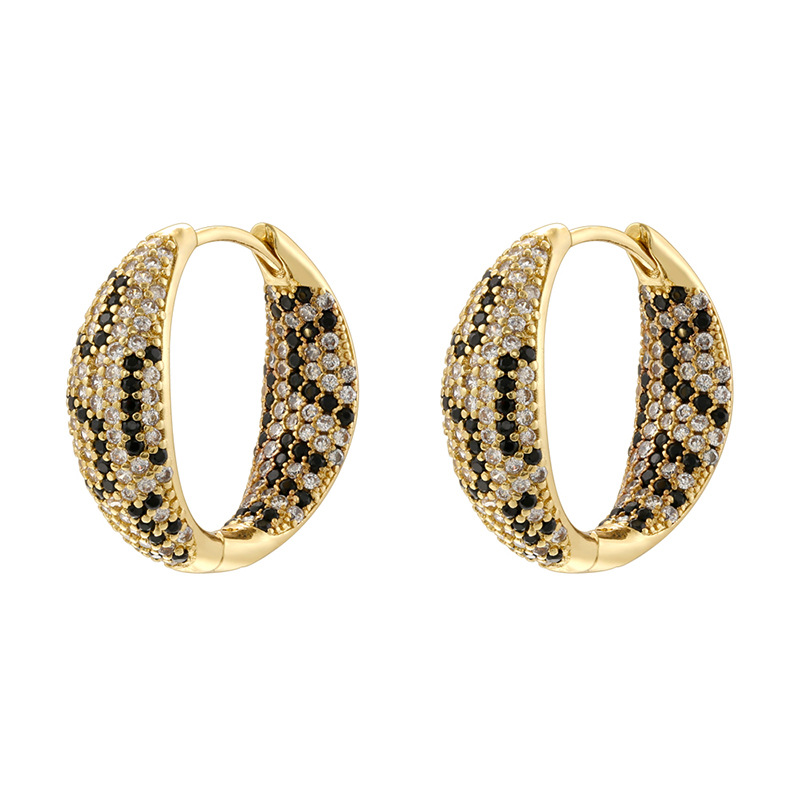 Ve1601 gold leopard print earrings 1 pair