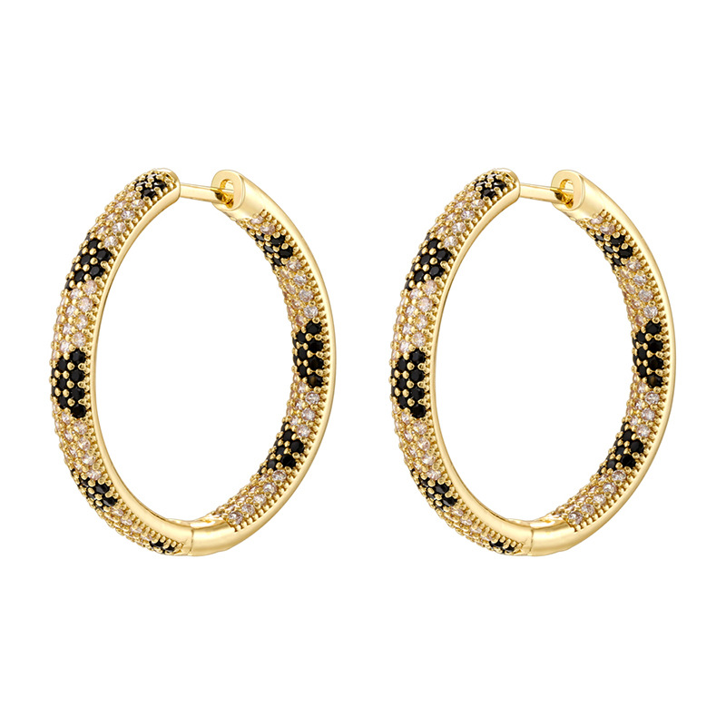 Ve1602 gold leopard print earrings 1 pair