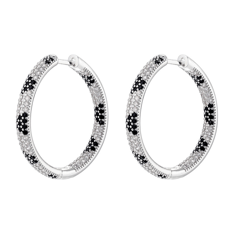 Ve1602 white gold leopard print earrings 1 pair