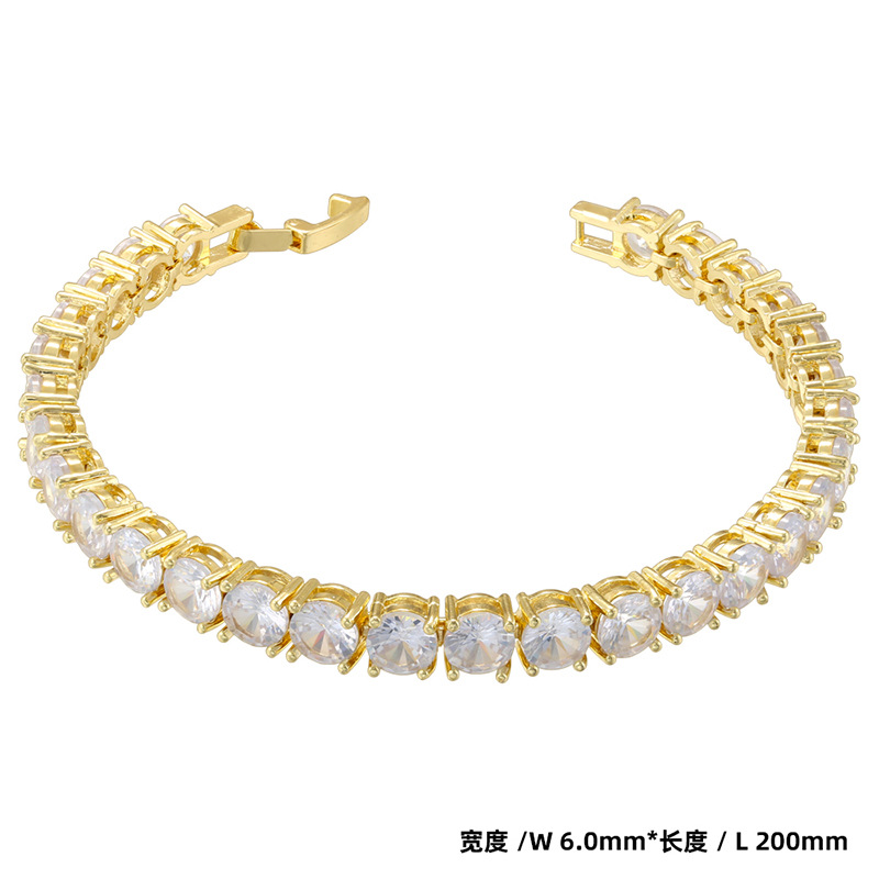 Vl553 gold 6mm tennis bracelet