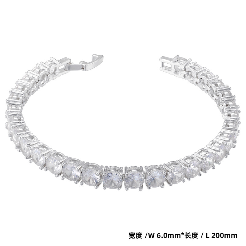 Vl553 white gold 6mm tennis bracelet