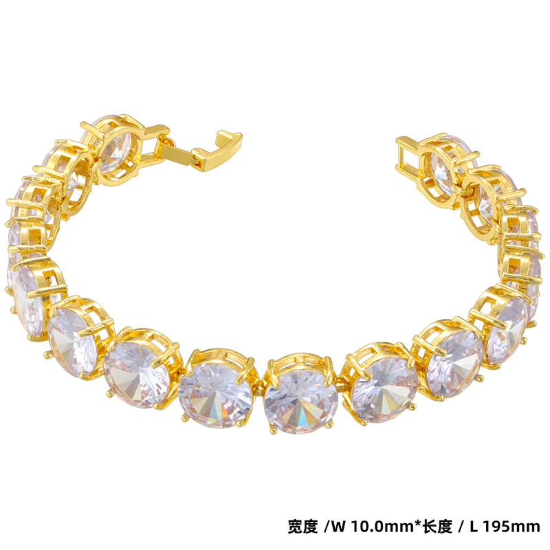 Vl554 gold 10mm tennis bracelet