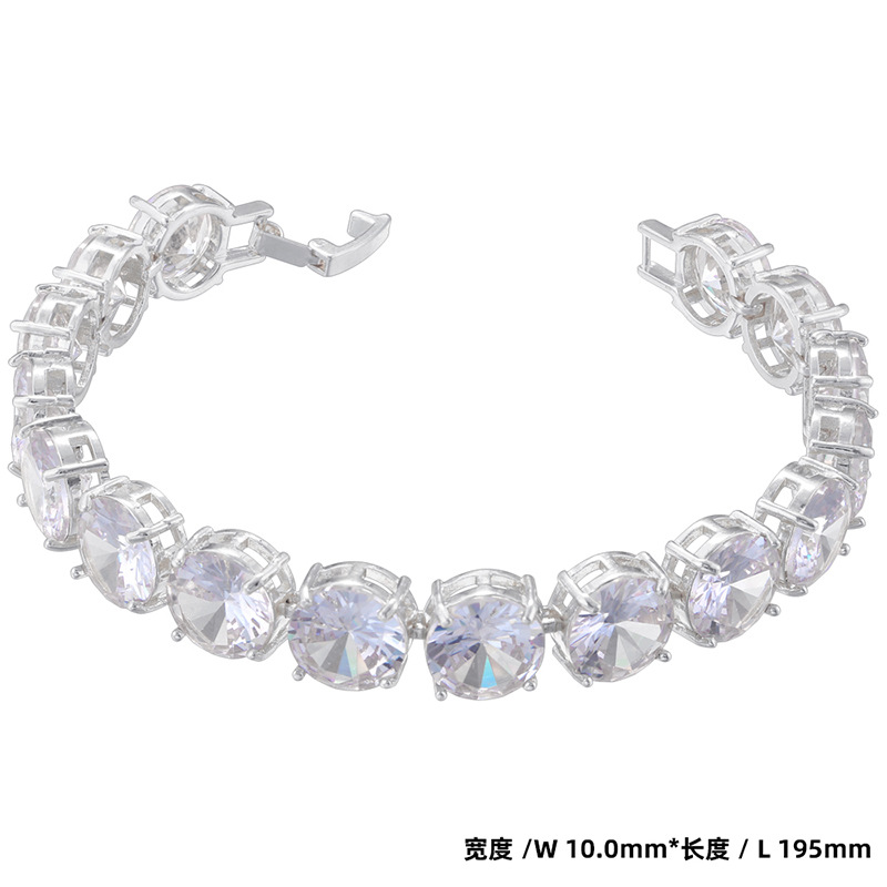 Vl554 white gold 10mm tennis bracelet