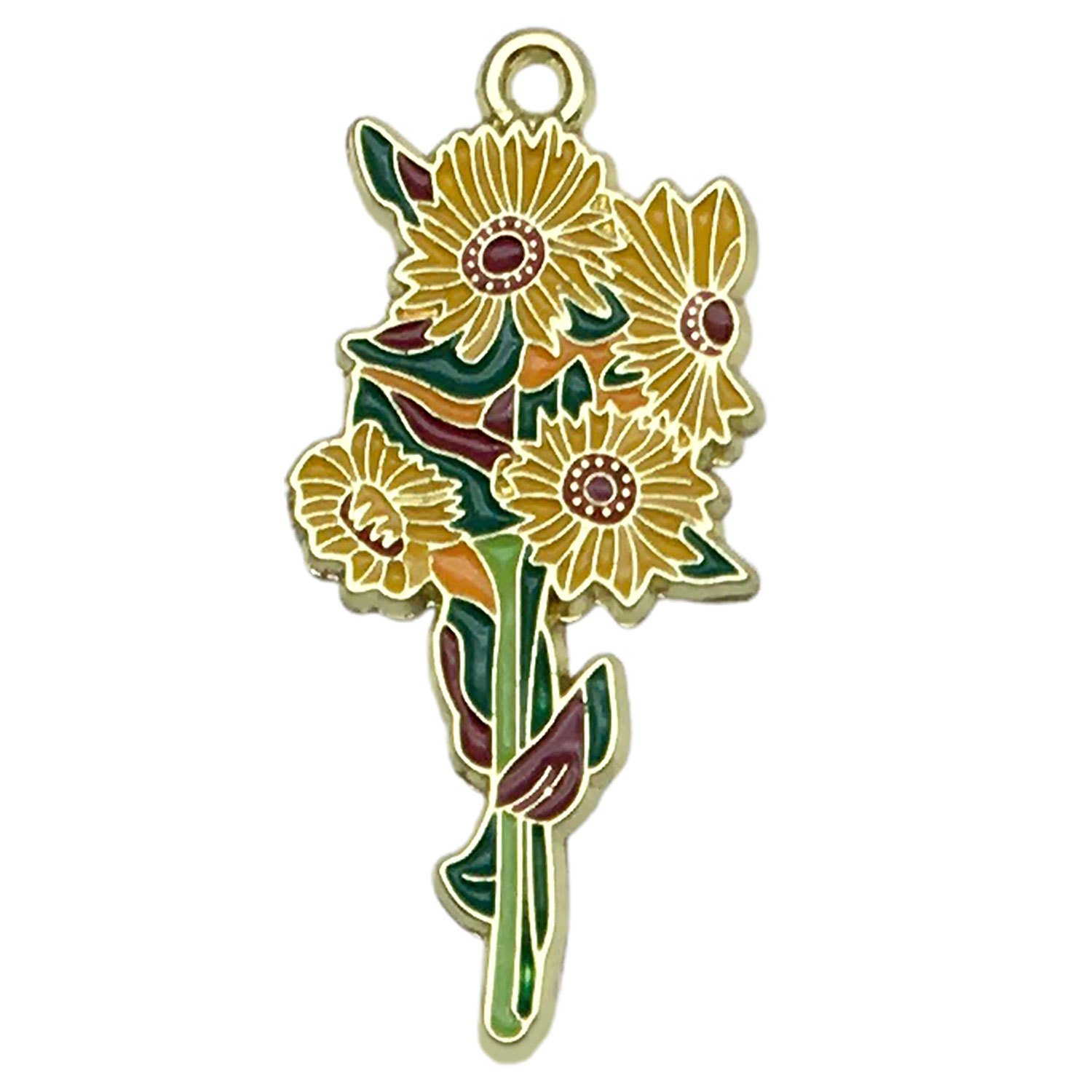 1 yellow oil dripping flower sunflower 37x17mm-2.7g-19171