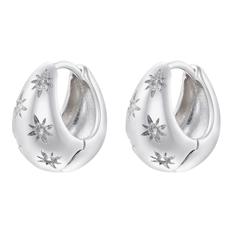 Ve1585 white gold white diamond drop-shaped earrings