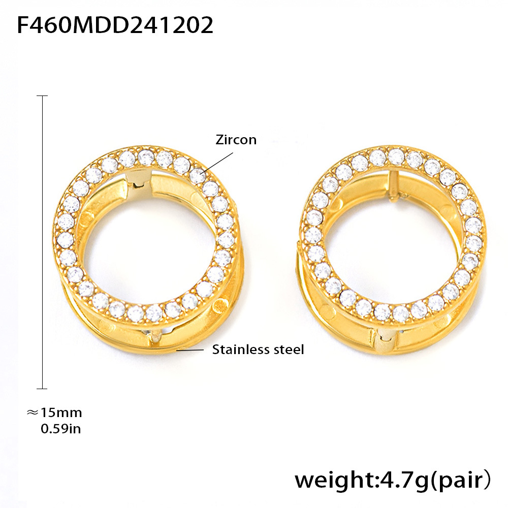 F460-gold zircon earrings