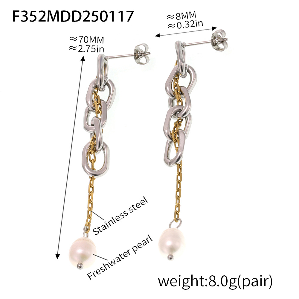 F352-steel color earrings