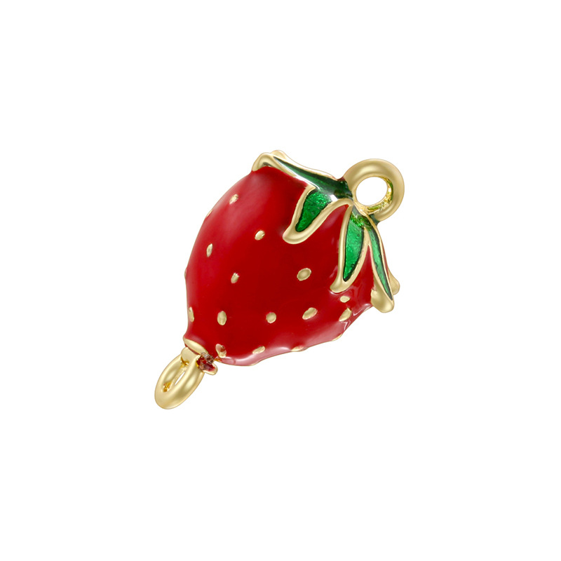 Vd1736 golden red strawberry pendant