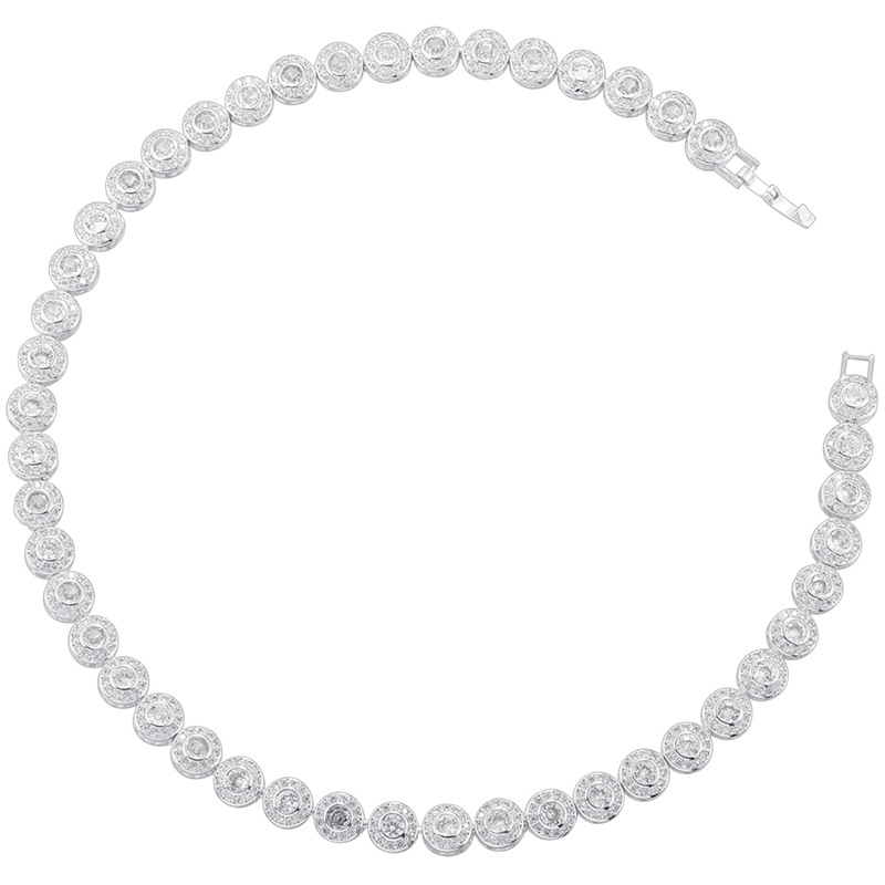 White gold 8.5mm round diamond necklace