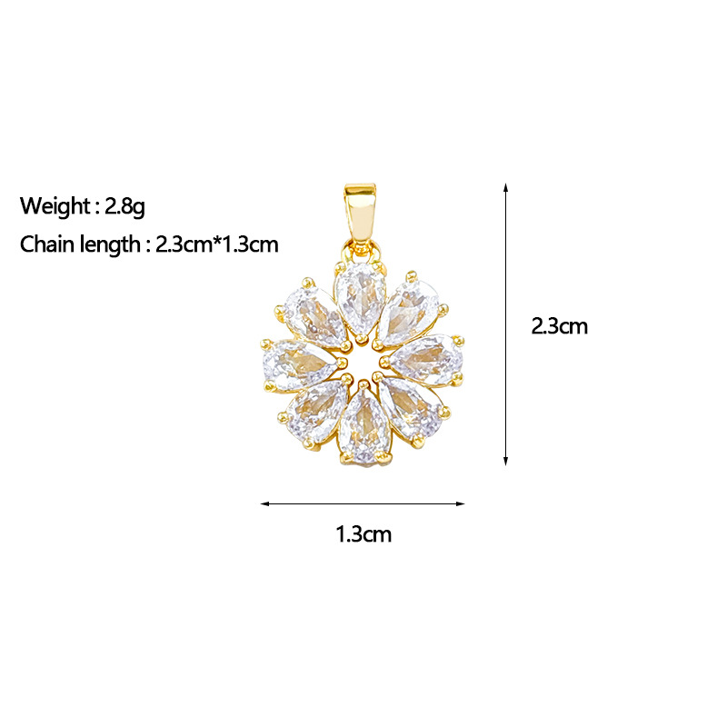 Dzf246 pendant [copper micro-paved real gold plating]