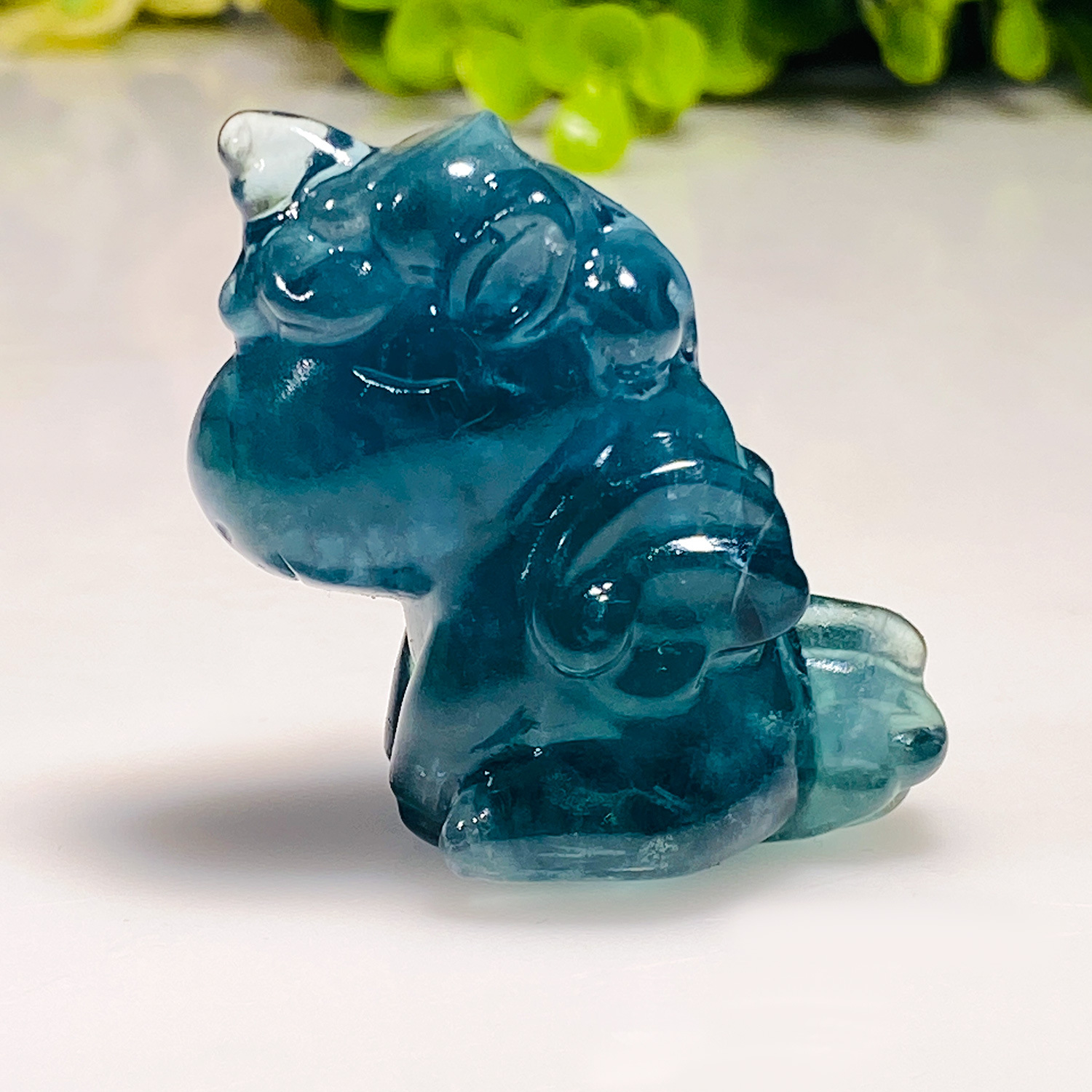 Blue fluorite unicorn