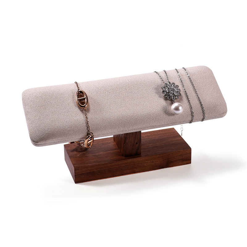 Walnut Bracelet Rack Rice Velvet