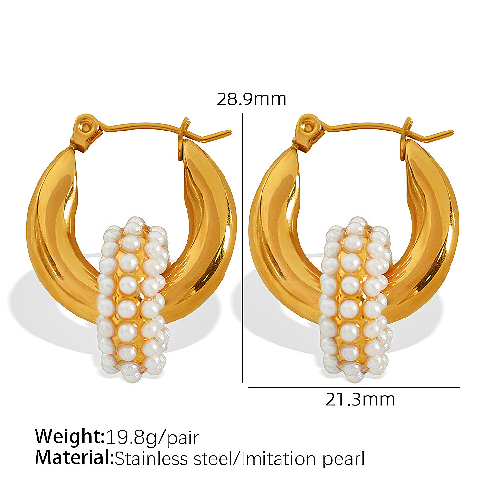 EH267 plastic beads gold earrings