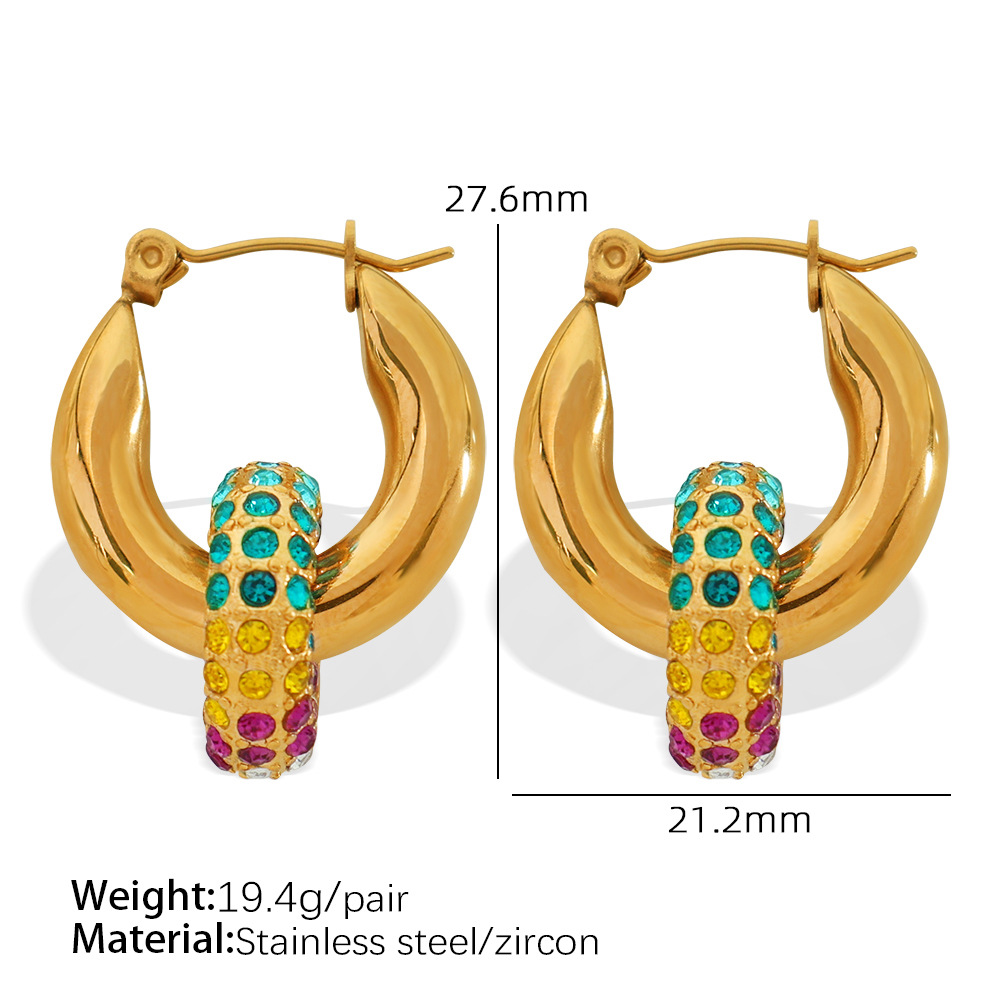 EH268 color zirconium gold earrings