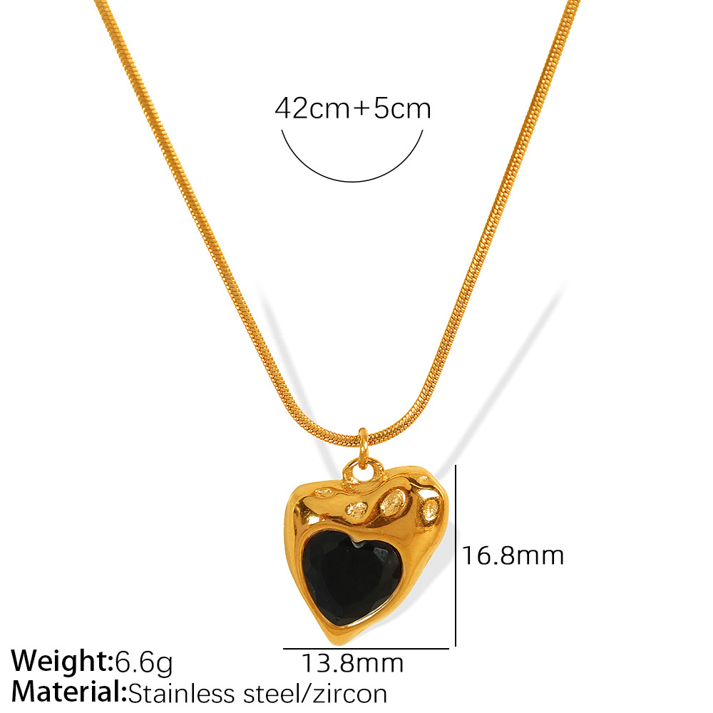 XL197 Black Zirconium Gold Necklace