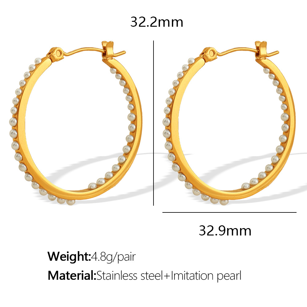 EH564 gold pearl earrings