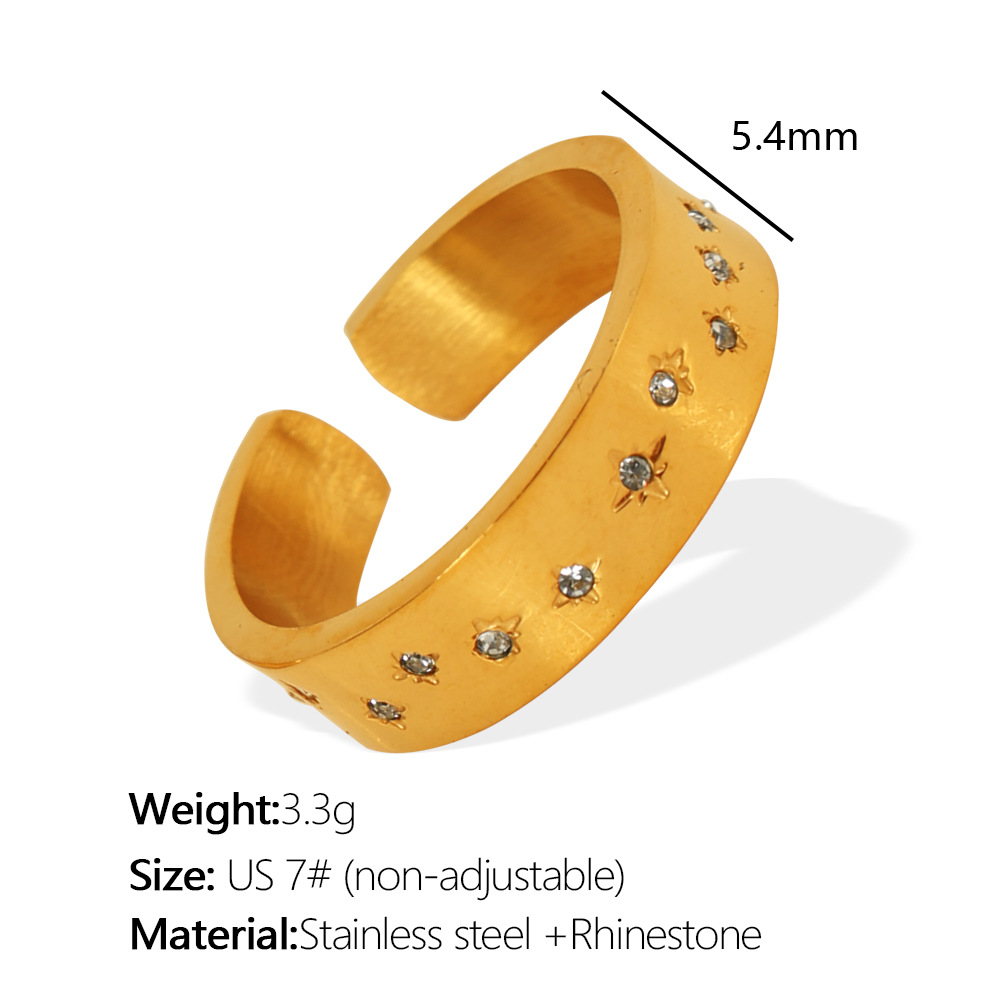 JZ58 beauty around 7# non-adjustable gold ring