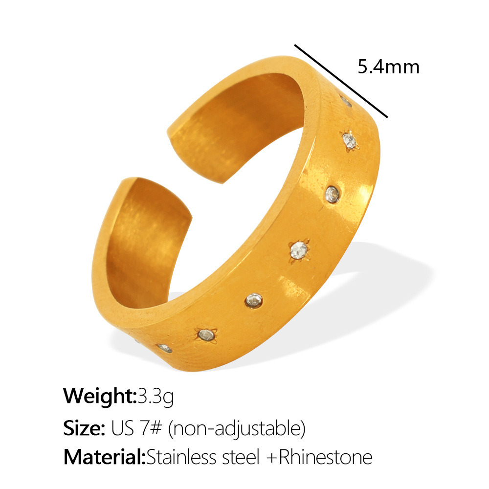 JZ60 beauty around 7# non-adjustable gold ring