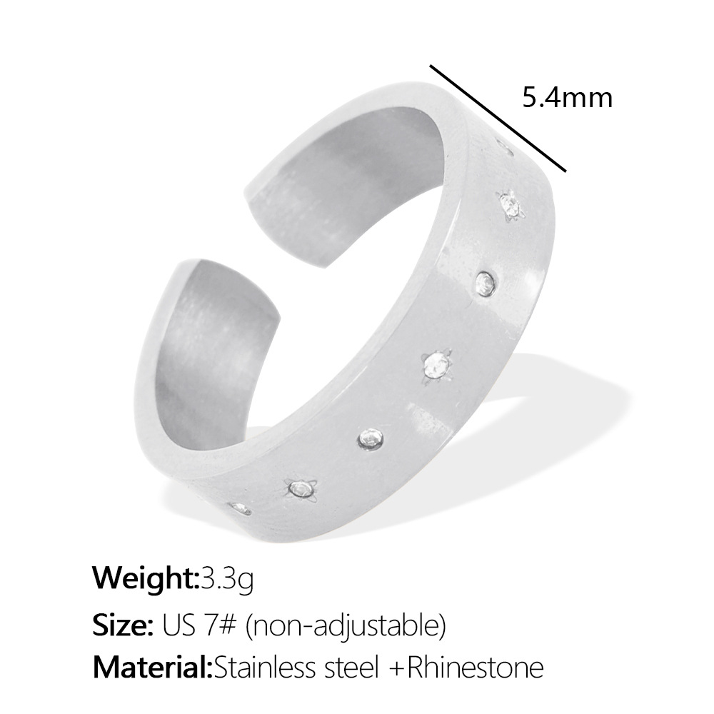 JZ60 beauty around 7# non-adjustable silver ring