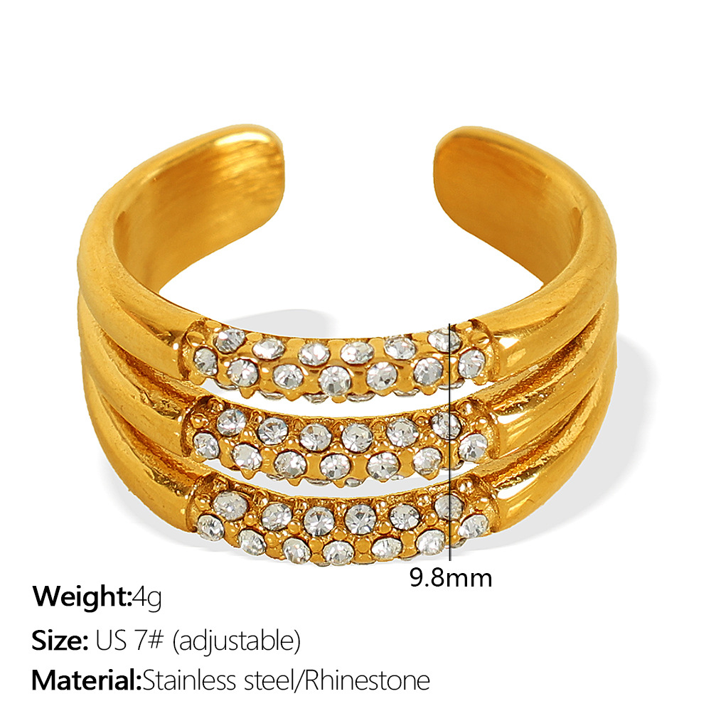 JZ49 beauty around 7# adjustable gold ring