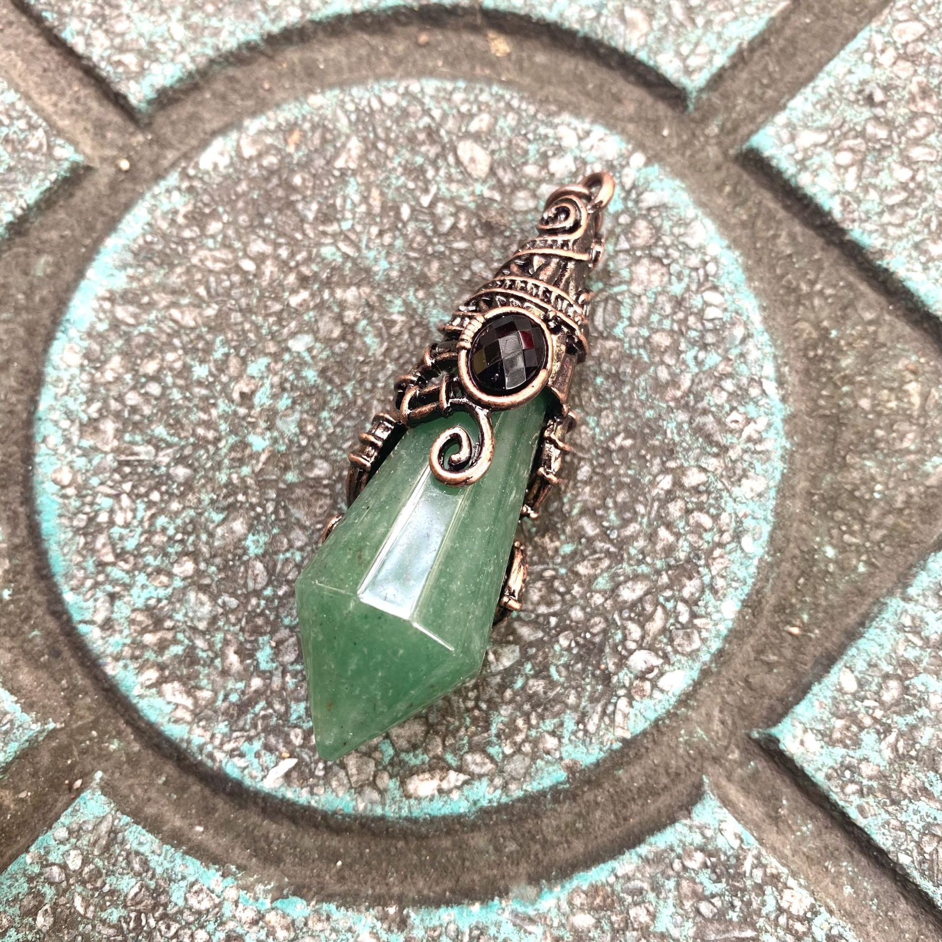 Antique bronze color Green Aventurine