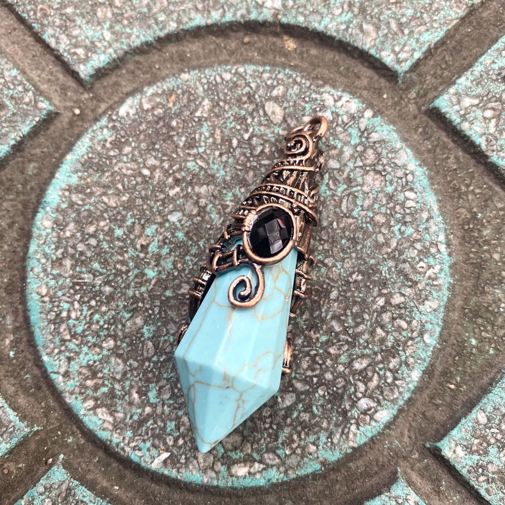 Antique bronze color turquoise