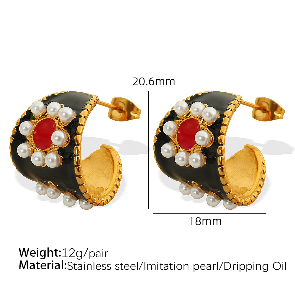 EH456 black earrings