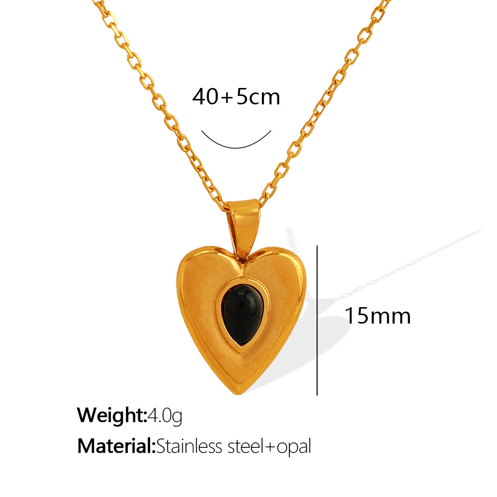 XL156 Black Cat's Eye Gold Necklace