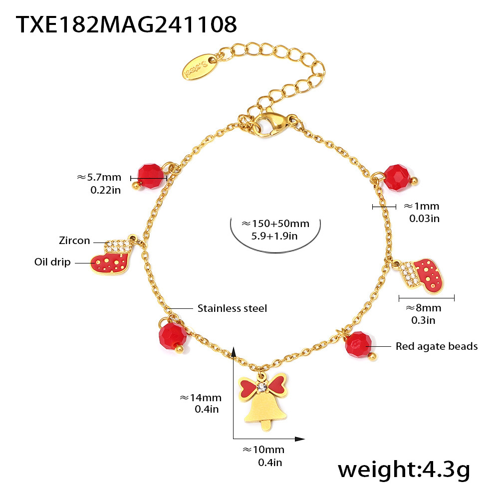 Txe182-gold christmas bracelet