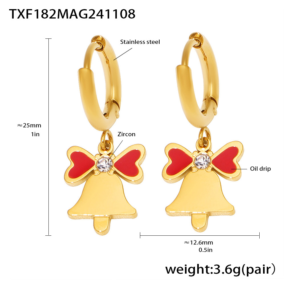 Txf182-gold christmas earrings