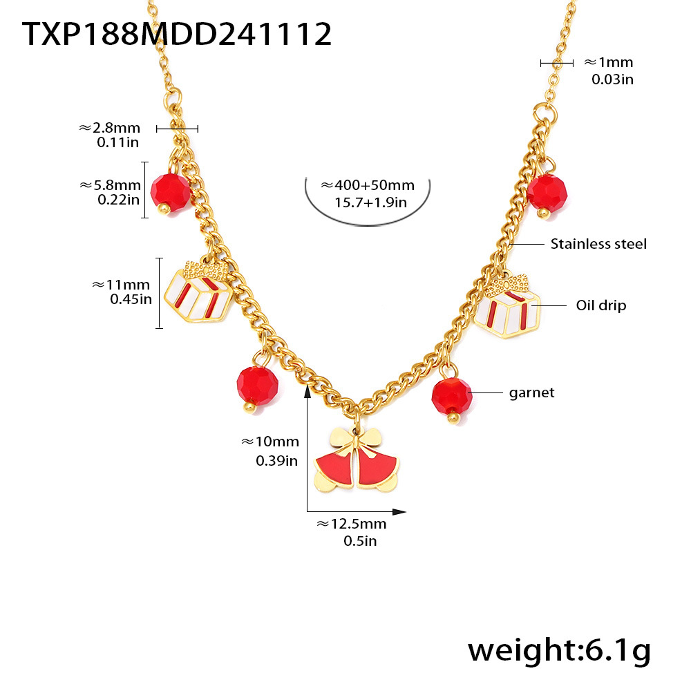 Txp188-pegranate christmas multi-element necklace