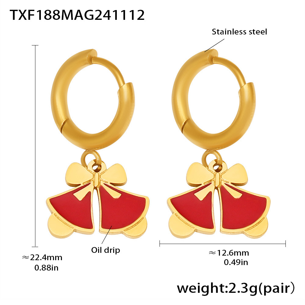 Txf188-garnet christmas multi-element earrings