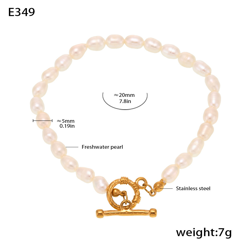 E349-gold freshwater pearl bracelet