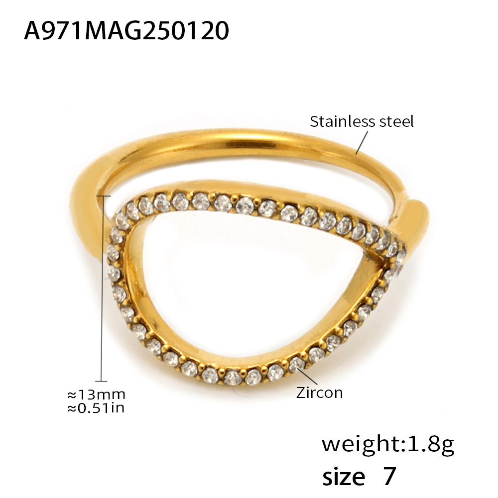 A971-gold white zircon ring