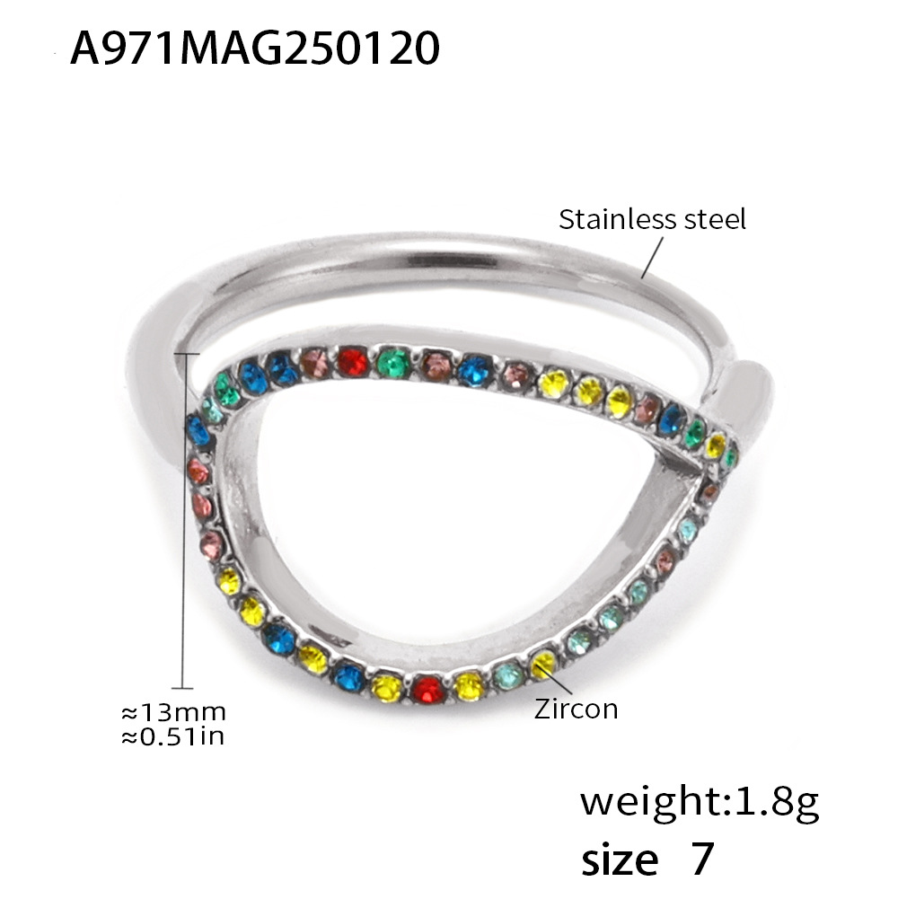 A971-steel color zircon ring