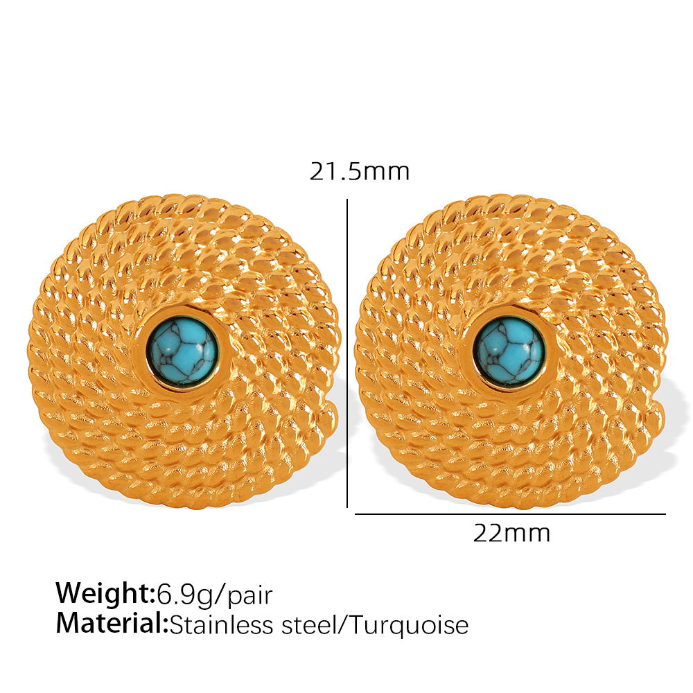 EH349 turquoise gold earrings