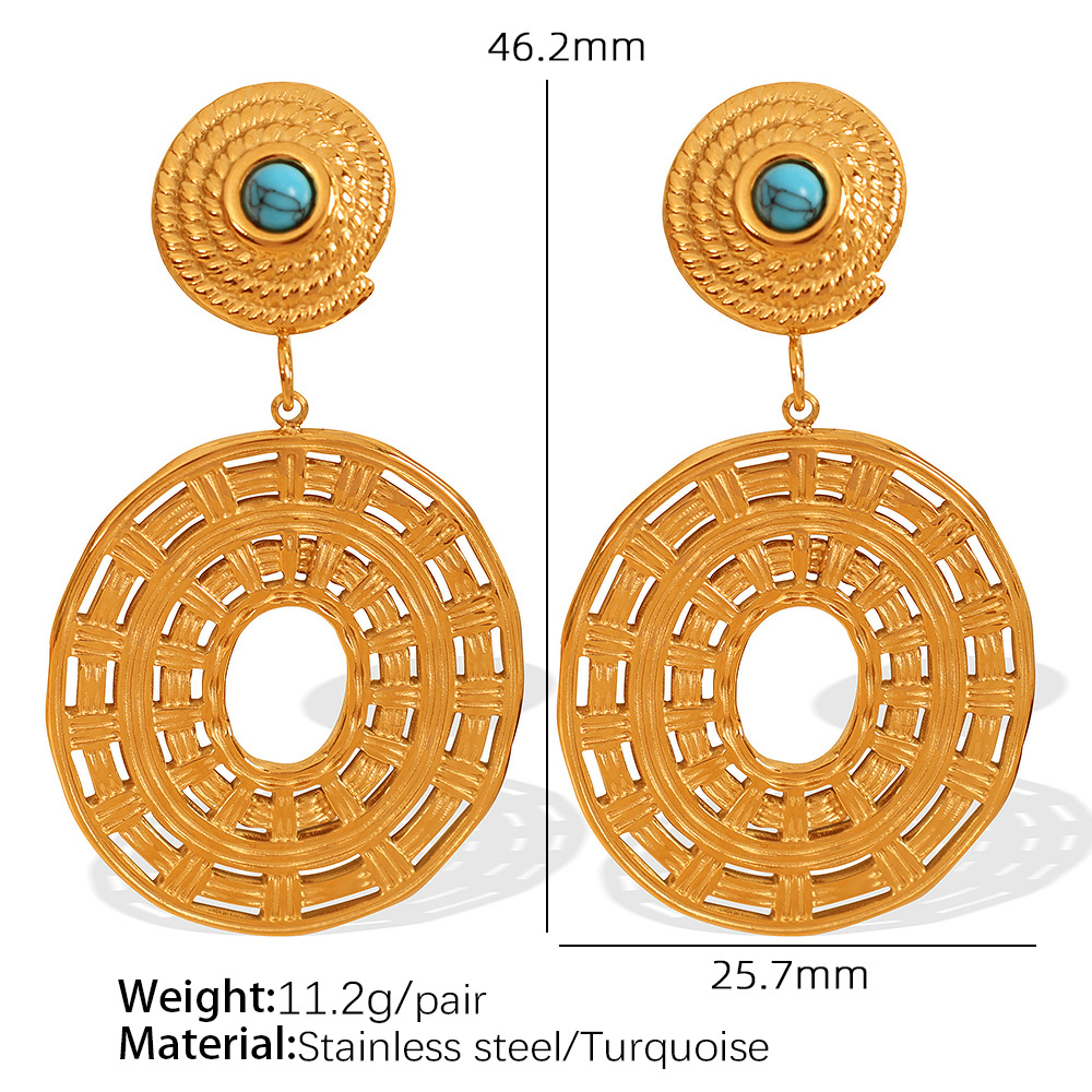 EH350 turquoise gold earrings