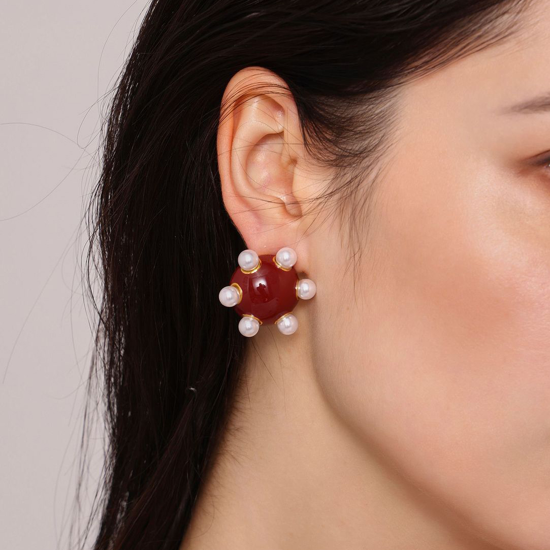 F1708-red earrings