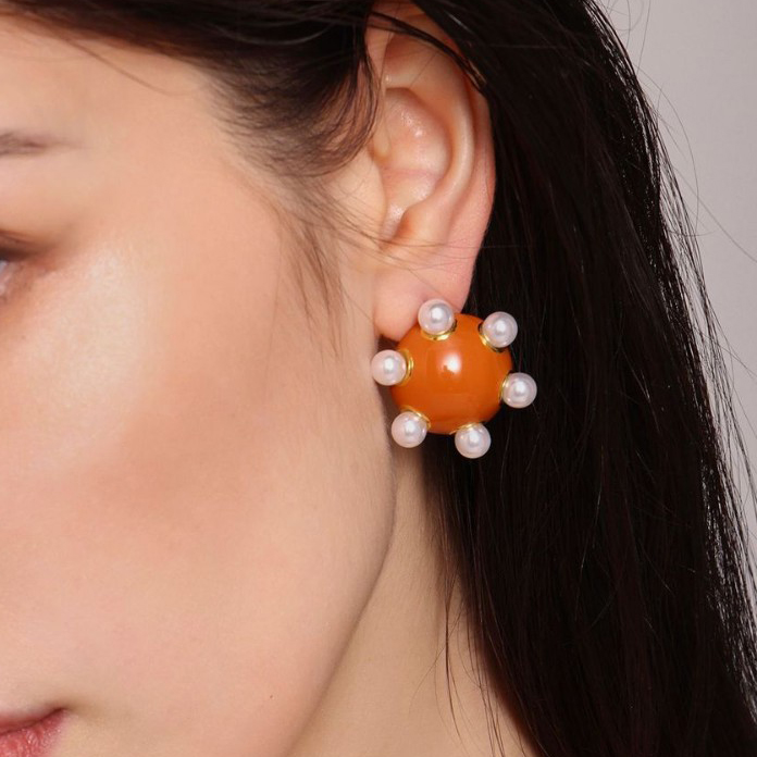 F1708-orange earrings