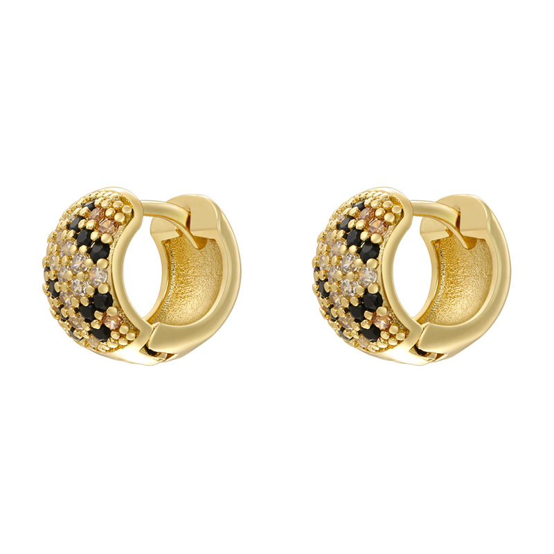 Ve1582 gold small leopard print earrings