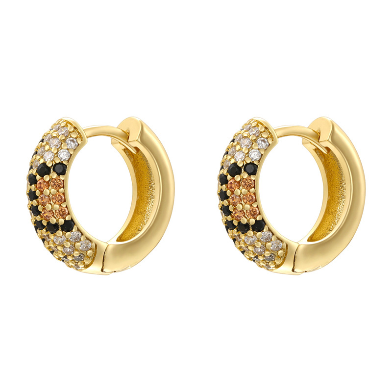 Ve1583 gold medium leopard print earrings