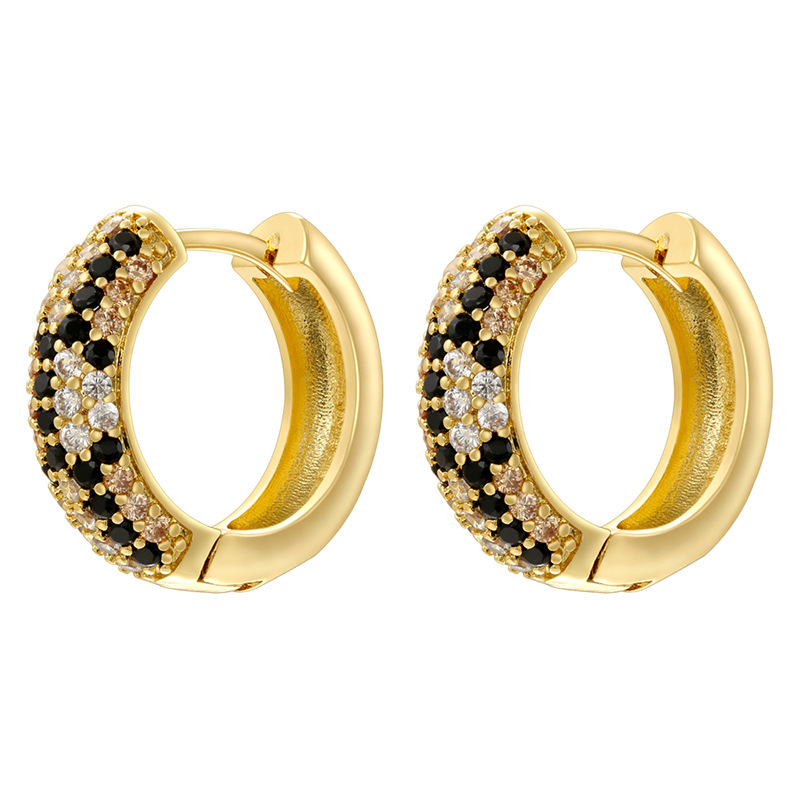 Ve1584 gold large leopard print earrings