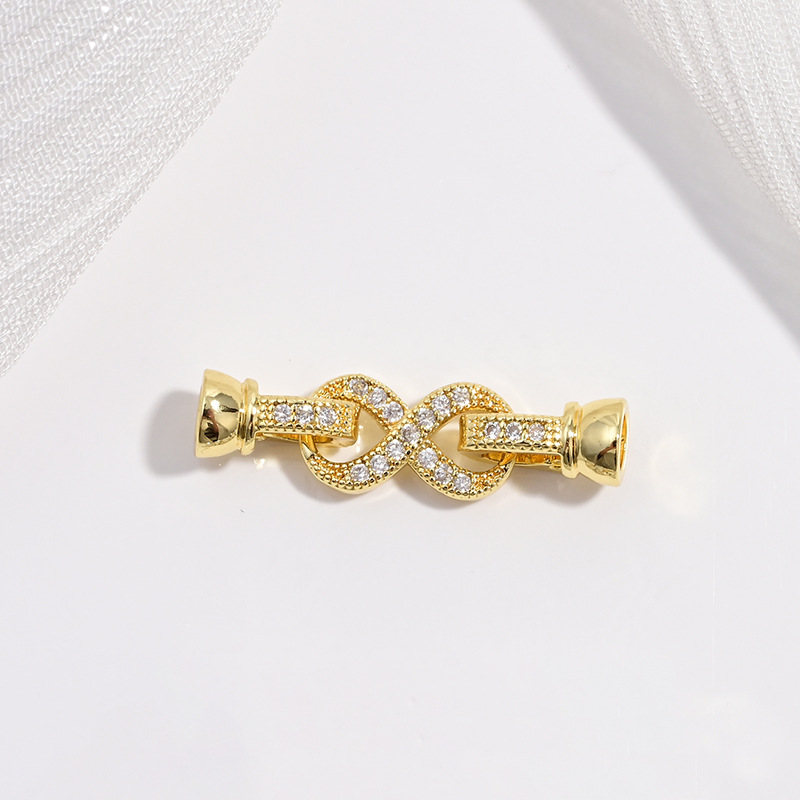 Vk277 gold white diamond small 8-shaped buckle