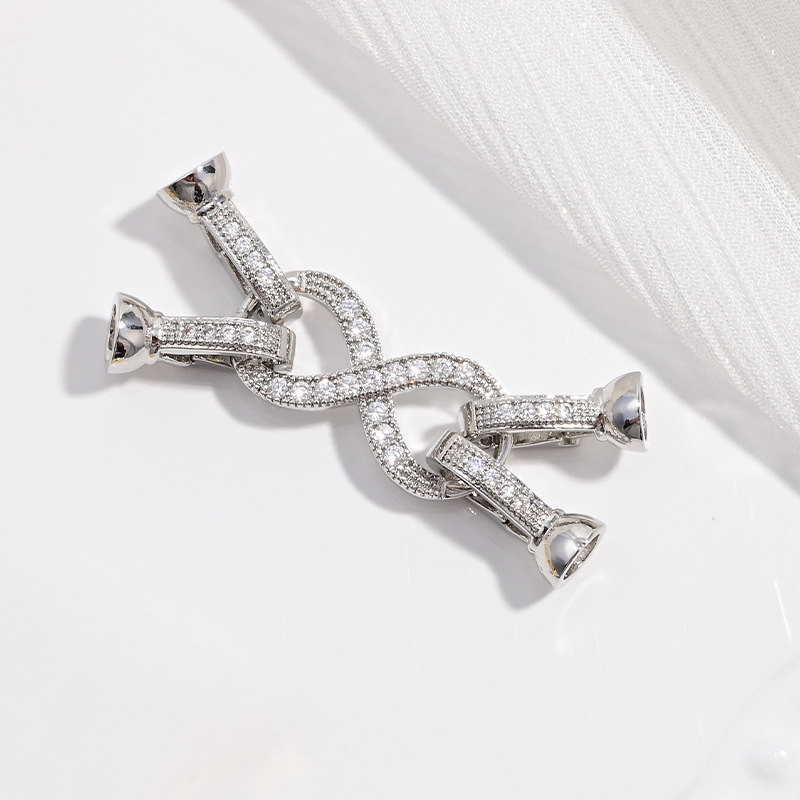 Vk278 white gold white diamond four legs 8-shaped buckle