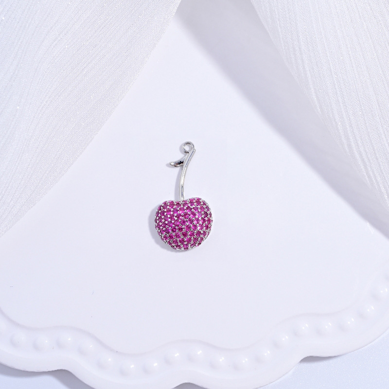 Vd1692 white gold rose diamond cherry