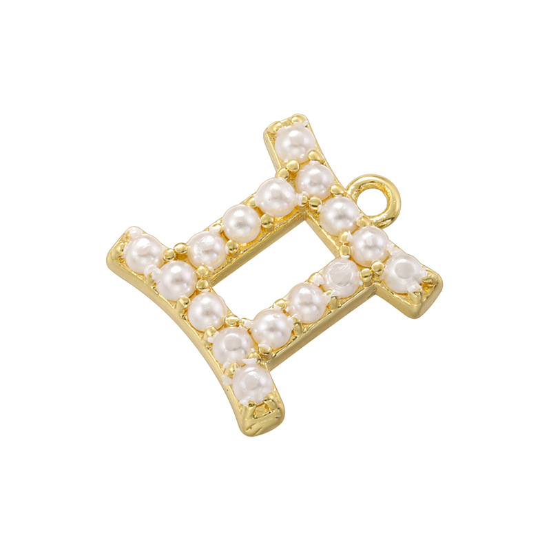 Golden gemini pearl pendant