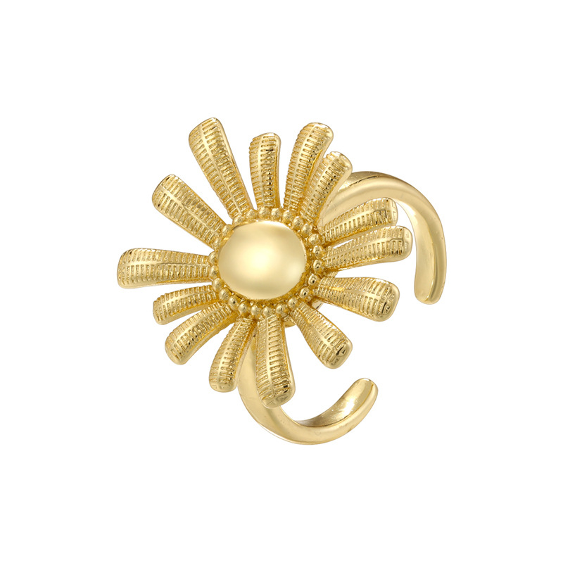 Vj706 gold sunflower ring