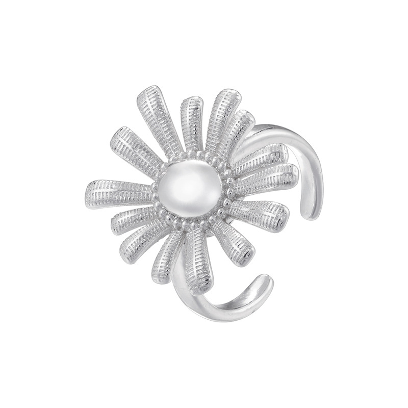 Vj706 white gold sunflower ring