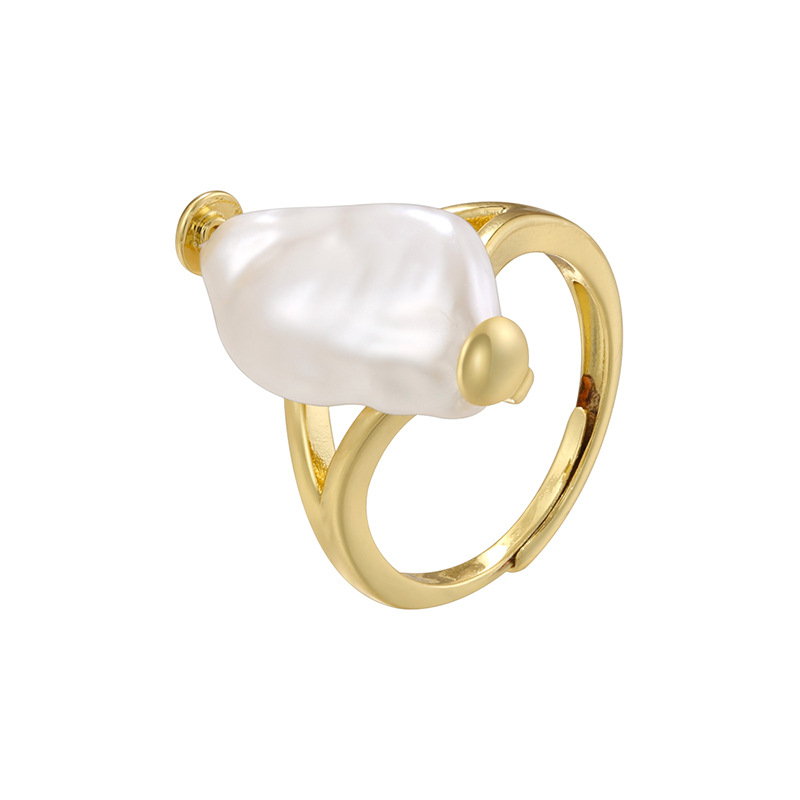 Vj707 gold special-shaped pearl ring